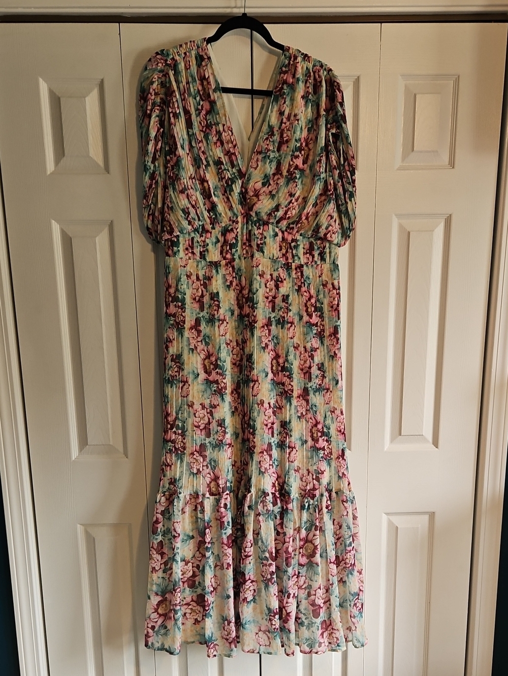 Express Floral Maxi Dress in Pink & Green
